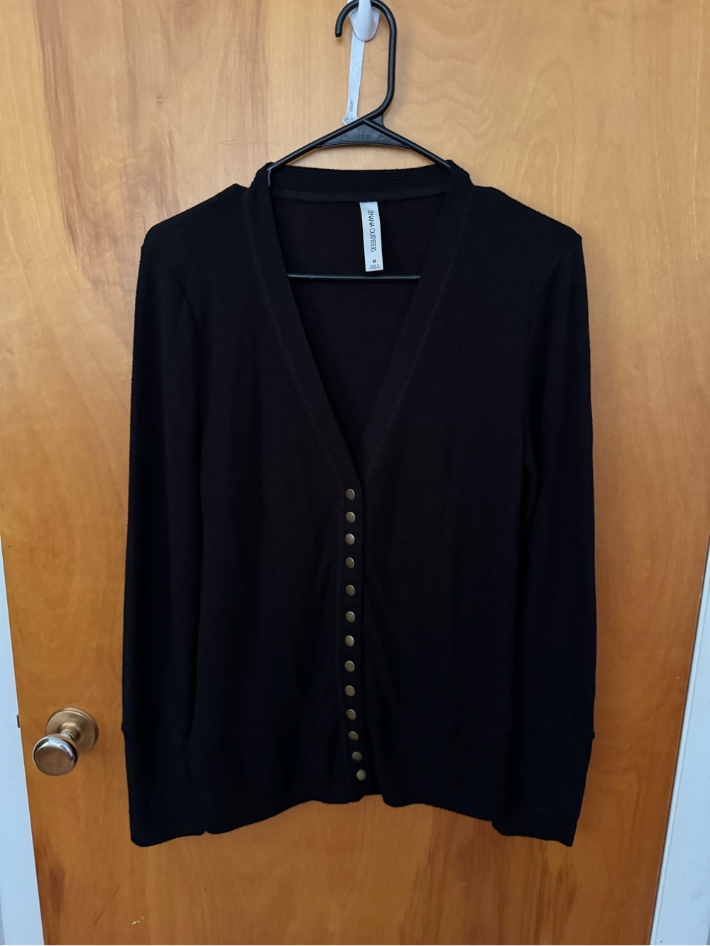 Zenana Black V-Neck Snap-Front Cardigan Sweater